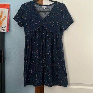 Dark blue floral sun dress. Size medium